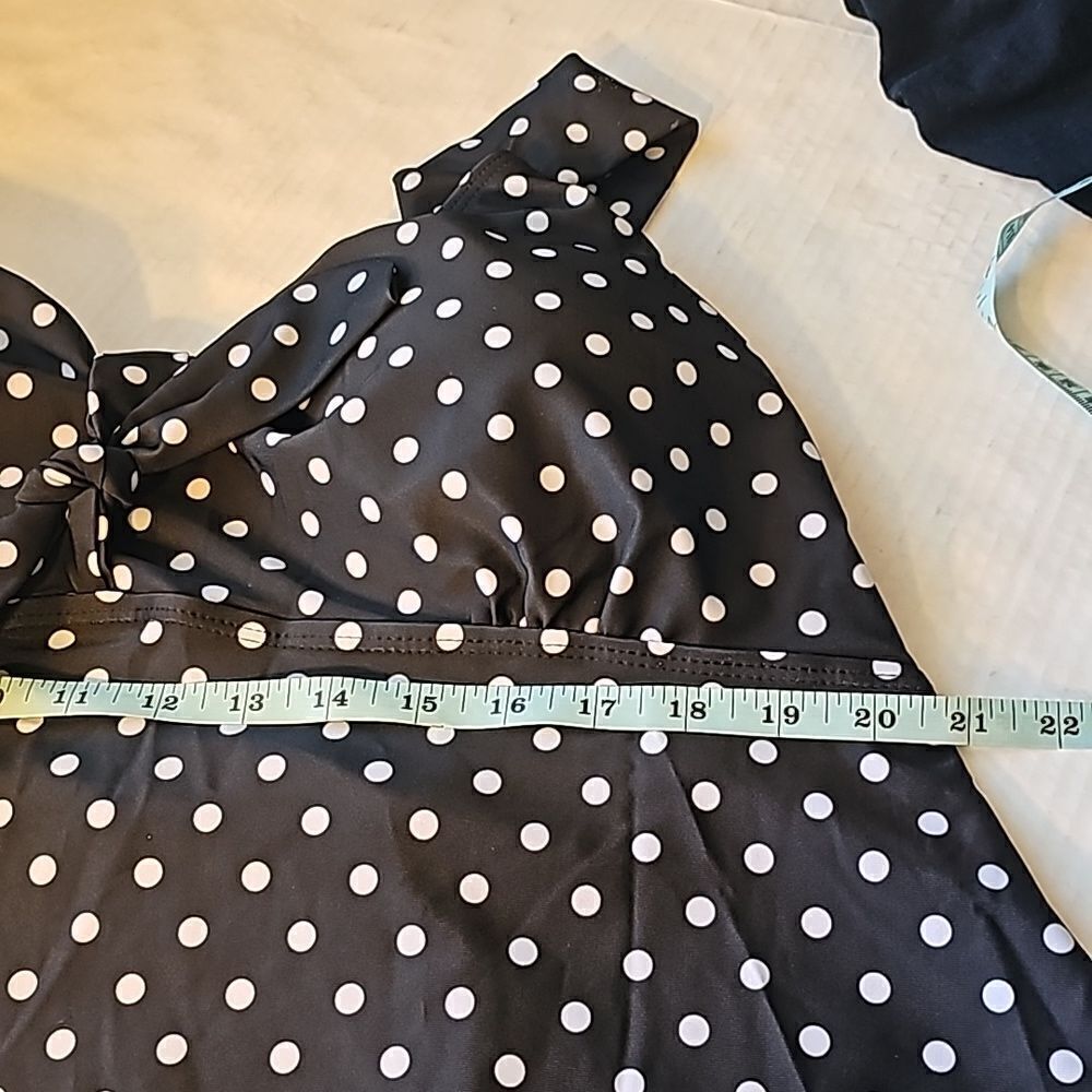 Womens polka dot one piece skirted swimdress size 2X - Picture 8 of 9
